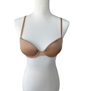 Women's Auden Daydream Light Lift Demi T-Shirt Bra Carmel 32 A Adjustable